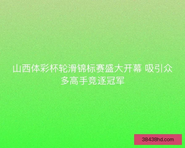 山西体彩杯轮滑锦标赛盛大开幕 吸引众多高手竞逐冠军 山西体彩杯轮滑锦标赛盛大开幕 吸引众多高手竞逐冠军
