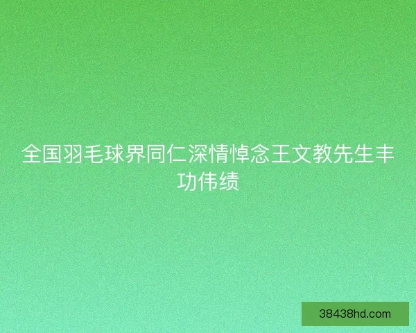 全国羽毛球界同仁深情悼念王文教先生丰功伟绩 全国羽毛球界同仁深情悼念王文教先生丰功伟绩